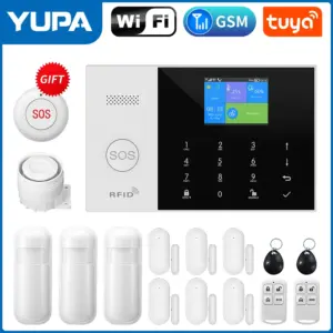 New Wireless Home Alarm System 2G GSM WiFi With Motion Sensor Detector Burglar Alarm For Tuya SmartLife APP Garden Home Alarm