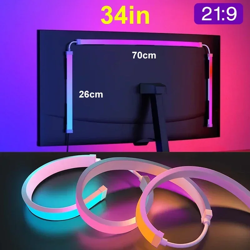 Smart Ambient PC Display Sync Computer Monitor Backlight LED Strip Light RGB Color DIY Game Holiday Atmosphere Decor Lamp - Image 9