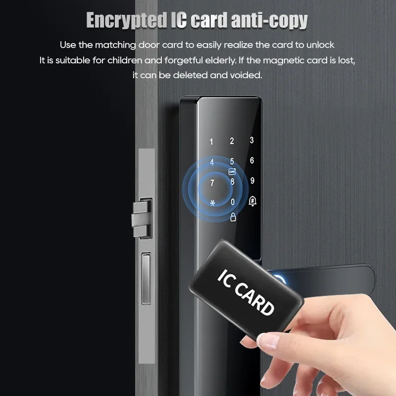 Smart electronic door locks Fingerprint biometrics Smartlock Application control Smart card key entry and USB emergency charging - Image 6