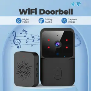 Smart Home WiFi Video Doorbell Wireless HD Camera with IR Alarm Night Vision Voice Talk Door Bell Intercom for Home Security